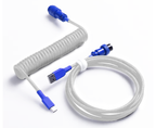 COILED KEYBOARD CABLE - BLUE/WHITE