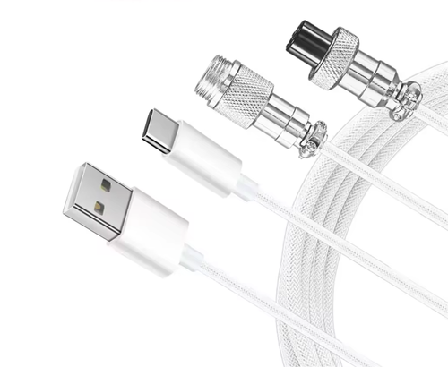 COILED KEYBOARD CABLE - BLACK