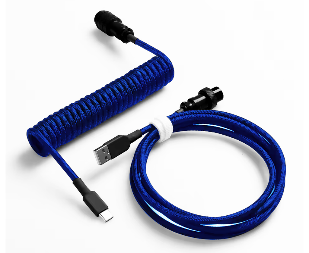 COILED KEYBOARD CABLE - BLUE/BLACK